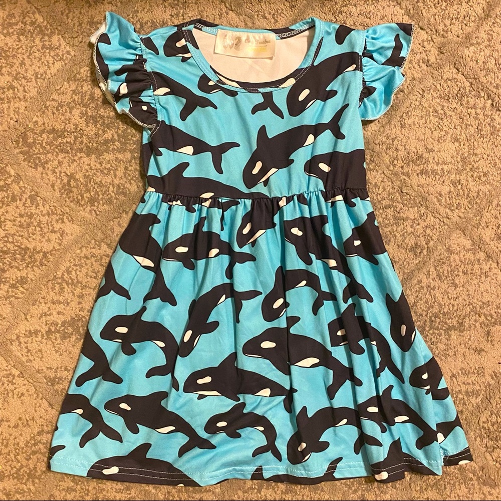 Orca whale flutter dress